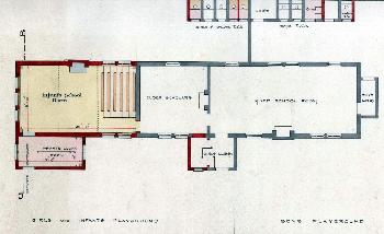 Blunham School plan about 1873